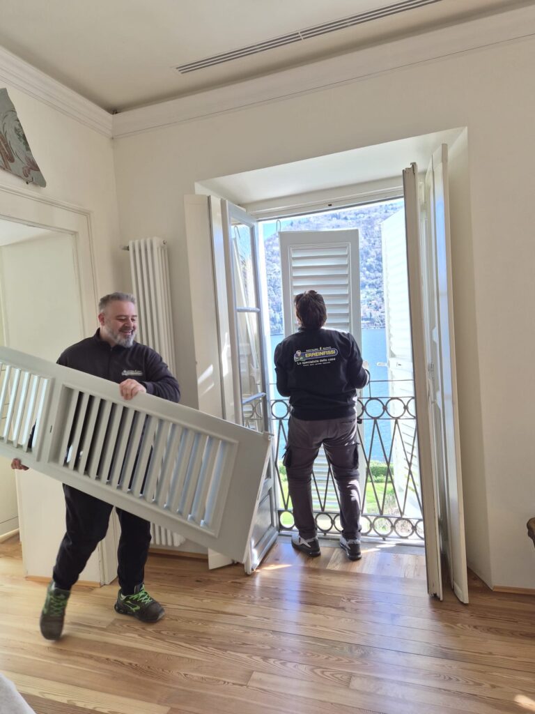 montaggio serramenti in contesto residenziale di pregio Como